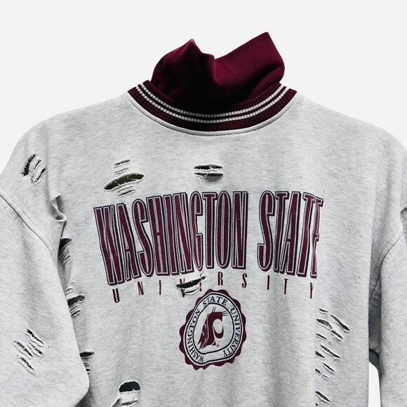 Furst Of A‎ Kind Vintage Distressed Sweatshirt Turtleneck - Picture 3 of 6